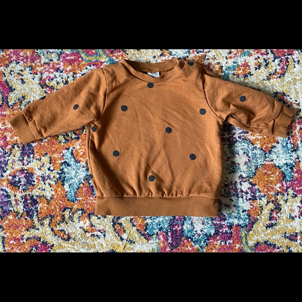 H&M mustard polka dot sweatshirt